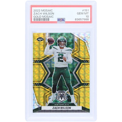 Zach Wilson New York Jets 2022 Panini Mosaic Gold Mosaic #151 #3/10 PSA authentifié 10 cartes