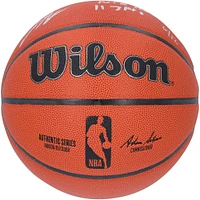 Ballon de basket-ball d'intérieur/extérieur Wilson Authentic Series autographié par Donte DiVincenzo New York Knicks avec inscription « 3-25-24 NYK Rec 11 3pts » - Édition limitée à 12