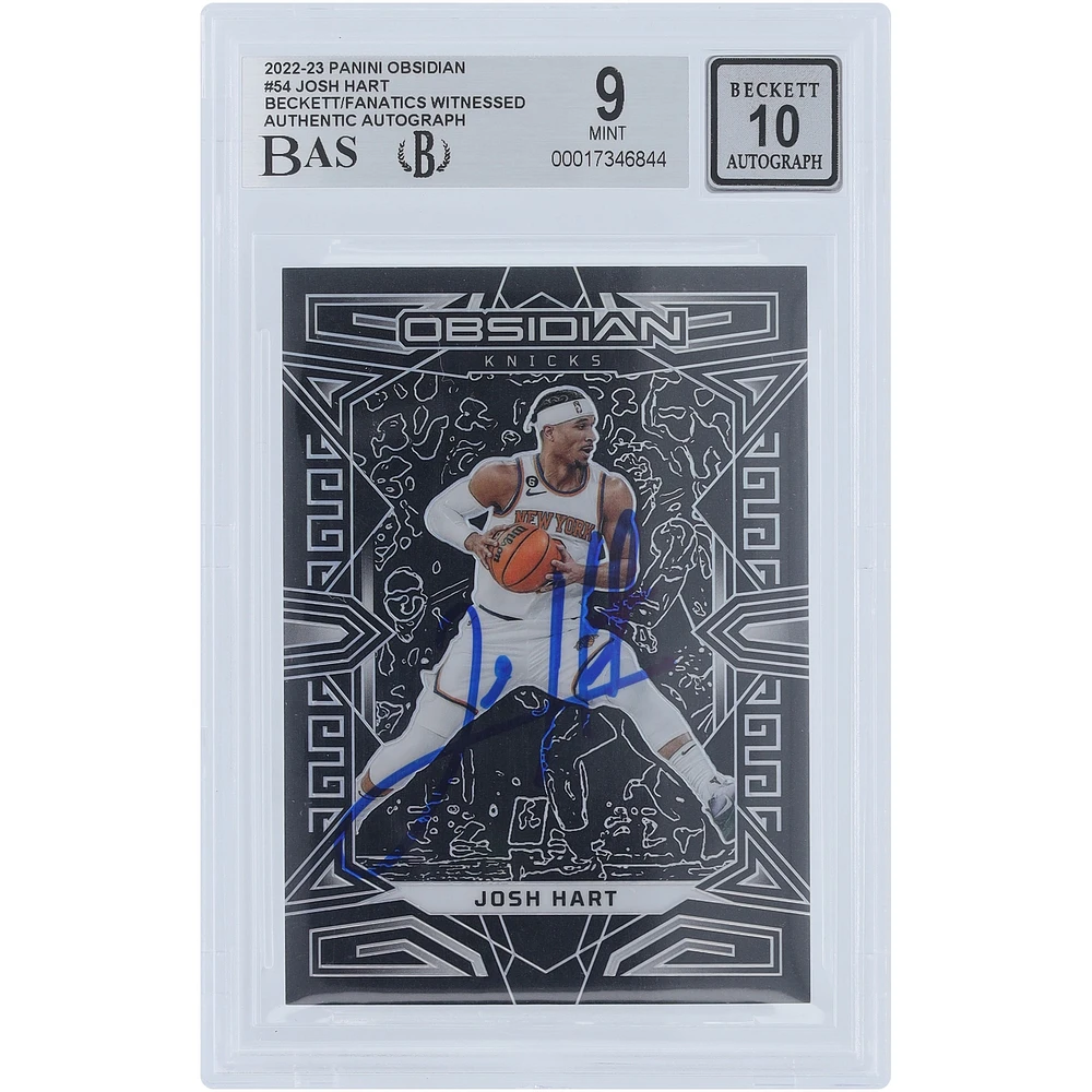 Josh Hart New York Knicks Autographed 2022-23 Panini Obsidian #54 Beckett Fanatics Witnessed Authenticated 9/10 Card