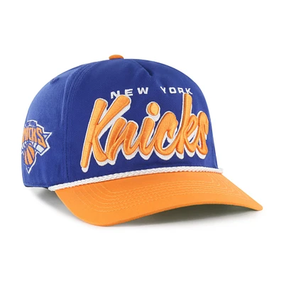 Casquette ajustable Dropshadow Rope Hitch bleu/orange New York Knicks '47 pour homme