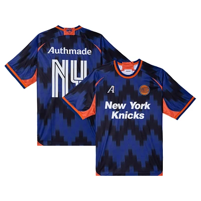 Maillot de football Authmade x NBA bleu New York Knicks pour homme - tendance
