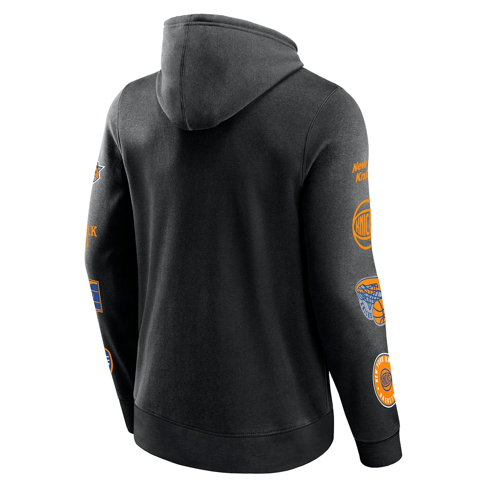 Men's Fanatics Black New York Knicks Wild Winner Pullover Hoodie