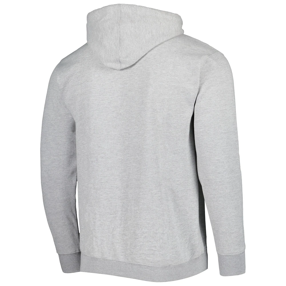 Men's Fanatics Heather Gray New York Knicks Wordmark French Terry Pullover Hoodie