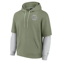 Men's Fanatics  Olive New York Knicks Elements Sleek Pullover Hoodie