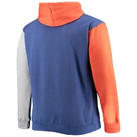 Men's Fanatics Royal/Orange New York Knicks Big & Tall Double Contrast Pullover Hoodie