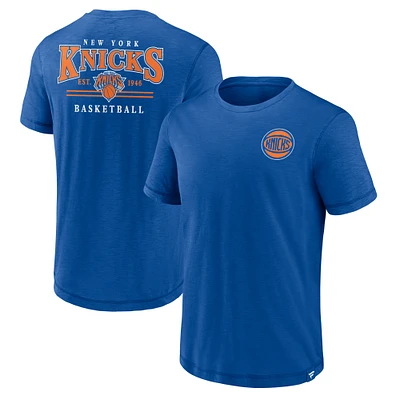 T-shirt Fanatics Royal New York Knicks Slub Team pour homme