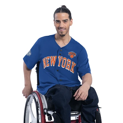 Maillot de baseball tendance G-III Sports by Carl Banks pour homme, bleu, New York Knicks, Adaptive Star Player