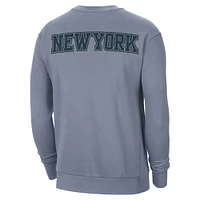 Men's Jordan Brand Blue New York Knicks Courtside Statement Edition Heavyweight Pullover Sweatshirt
