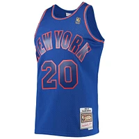 Men's Mitchell & Ness Allan Houston Blue New York Knicks 1996/97 Throwback Dark Swingman Jersey