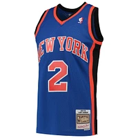 Men's Mitchell & Ness Larry Johnson Blue New York Knicks 1998/99 Hardwood Classics Swingman Jersey