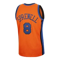 Men's Mitchell & Ness Latrell Sprewell Orange New York Knicks 1998/99 Lost on Mars Reload Swingman Jersey