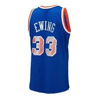 Men's Mitchell & Ness Patrick Ewing Blue New York Knicks 1991/92 Hardwood Classics 75th Anniversary Diamond Swingman - Jersey