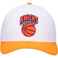Men's Mitchell & Ness White/Orange New York Knicks Hardwood Classics Core 2-Tone 2.0 Pro Snapback Hat