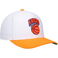 Men's Mitchell & Ness White/Orange New York Knicks Hardwood Classics Core 2-Tone 2.0 Pro Snapback Hat
