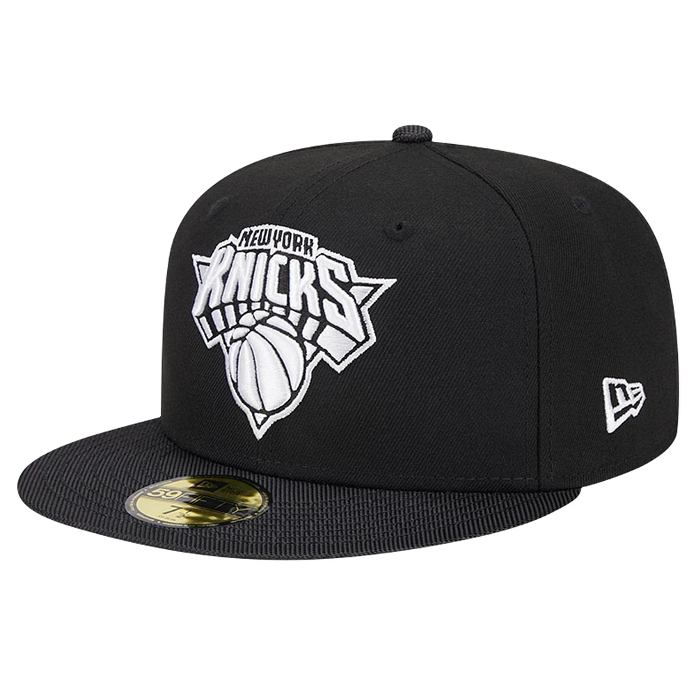 Men's New Era Black York Knicks Active Ballistic Nylon Visor 59FIFTY Fitted Hat