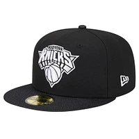 Men's New Era Black York Knicks Active Ballistic Nylon Visor 59FIFTY Fitted Hat