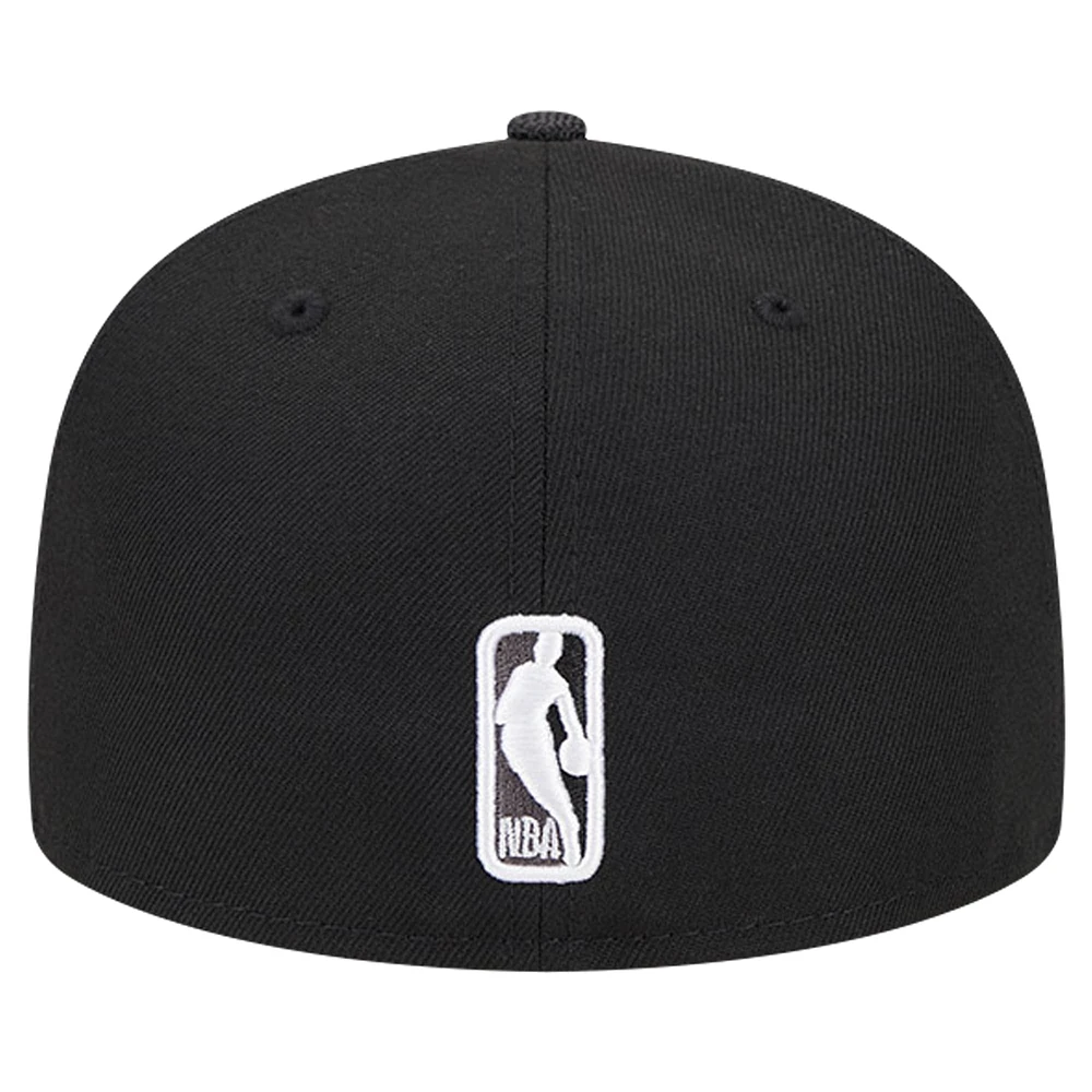 Men's New Era Black York Knicks Active Ballistic Nylon Visor 59FIFTY Fitted Hat