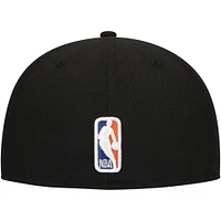 Men's New Era Black York Knicks Blackout Shadow Logo 59FIFTY Fitted Hat