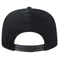 Men's New Era  Black New York Knicks Corduroy Gold Leaf Golfer Snapback Hat