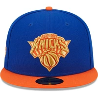Men's New Era Blue/Orange York Knicks Gameday Gold Pop Stars 59FIFTY Fitted Hat