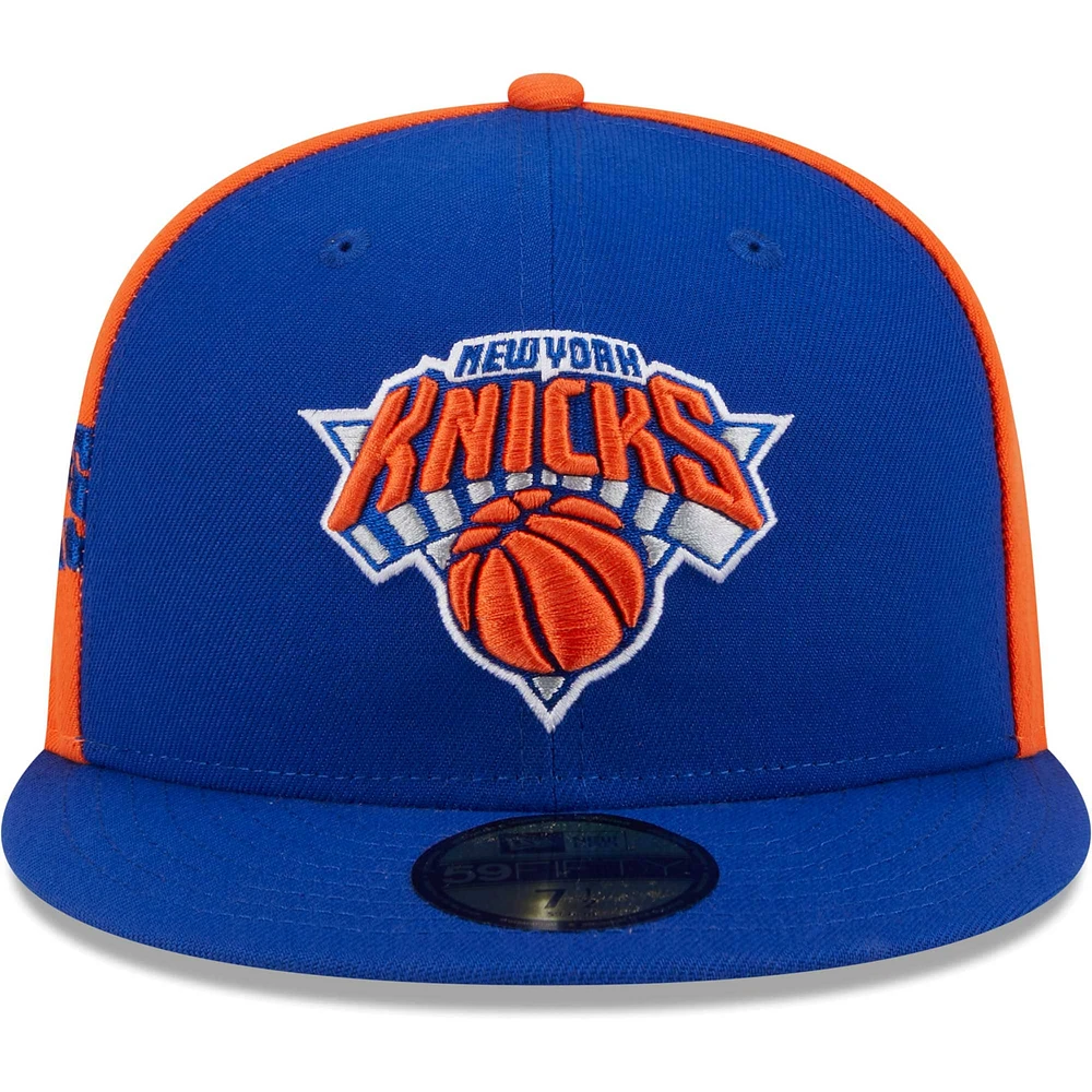 Men's New Era Blue/Orange York Knicks Gameday Wordmark 59FIFTY Fitted Hat