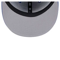 Men's New Era Blue York Knicks Sport Night Script Sided 59FIFTY Fitted Hat