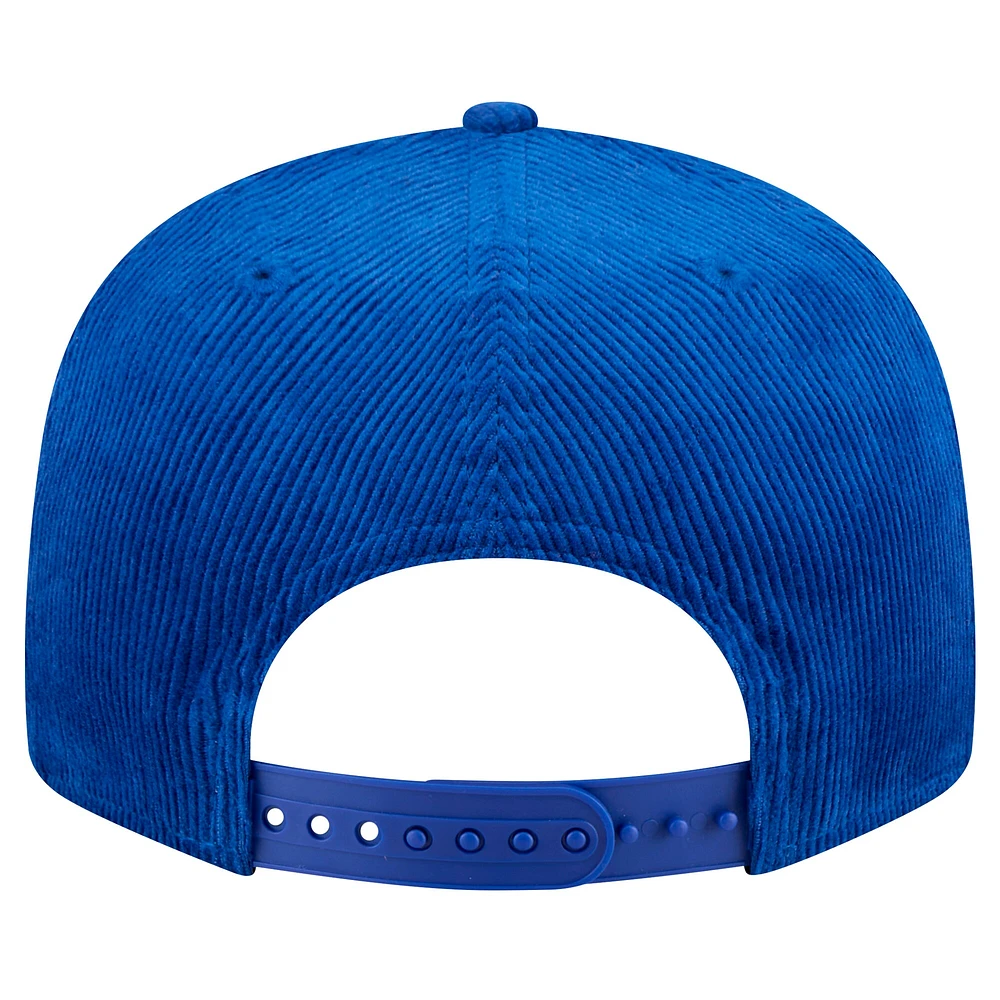Men's New Era Blue New York Knicks Throwback Display Corduroy 9FIFTY Snapback Hat
