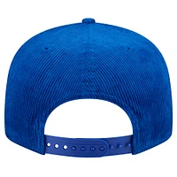 Men's New Era Blue New York Knicks Throwback Display Corduroy 9FIFTY Snapback Hat