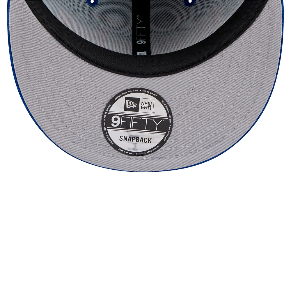 Men's New Era Blue New York Knicks Throwback Display Corduroy 9FIFTY Snapback Hat