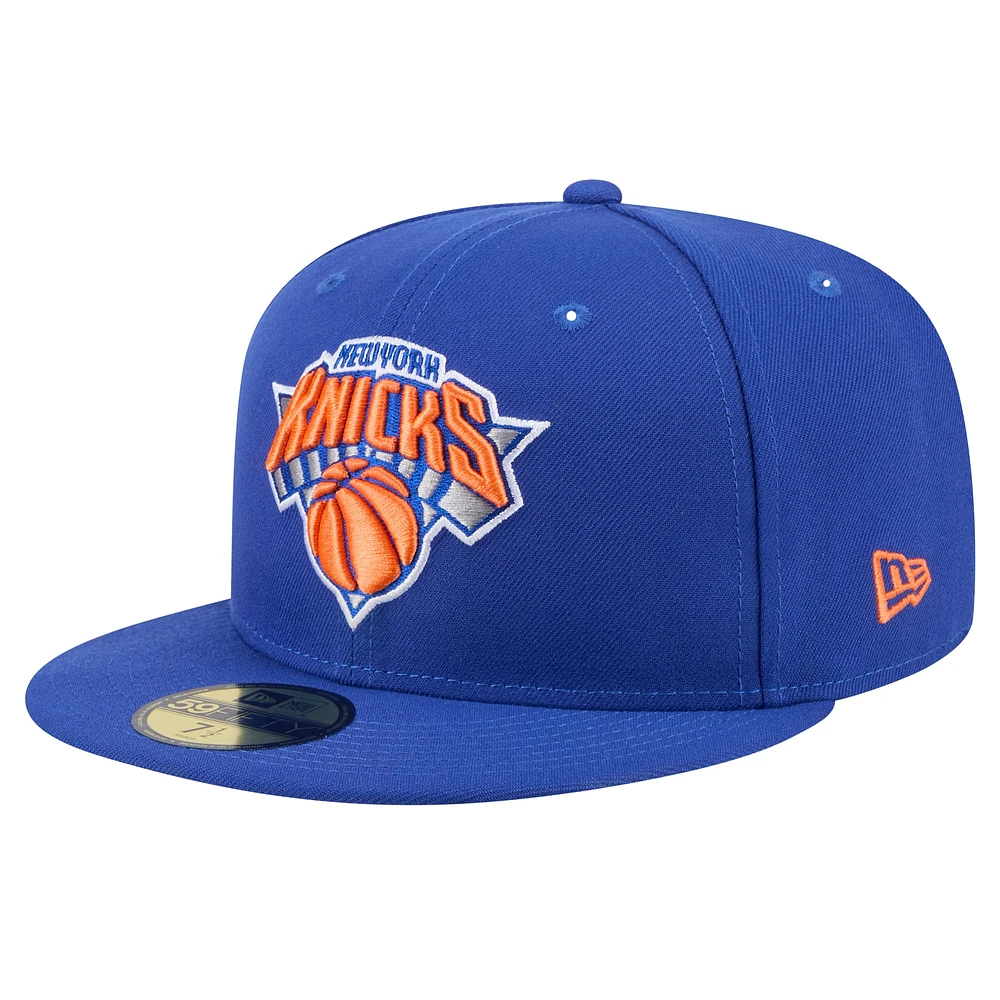 Men's New Era Blue York Knicks Throwback Pennant 59FIFTY Fitted Hat