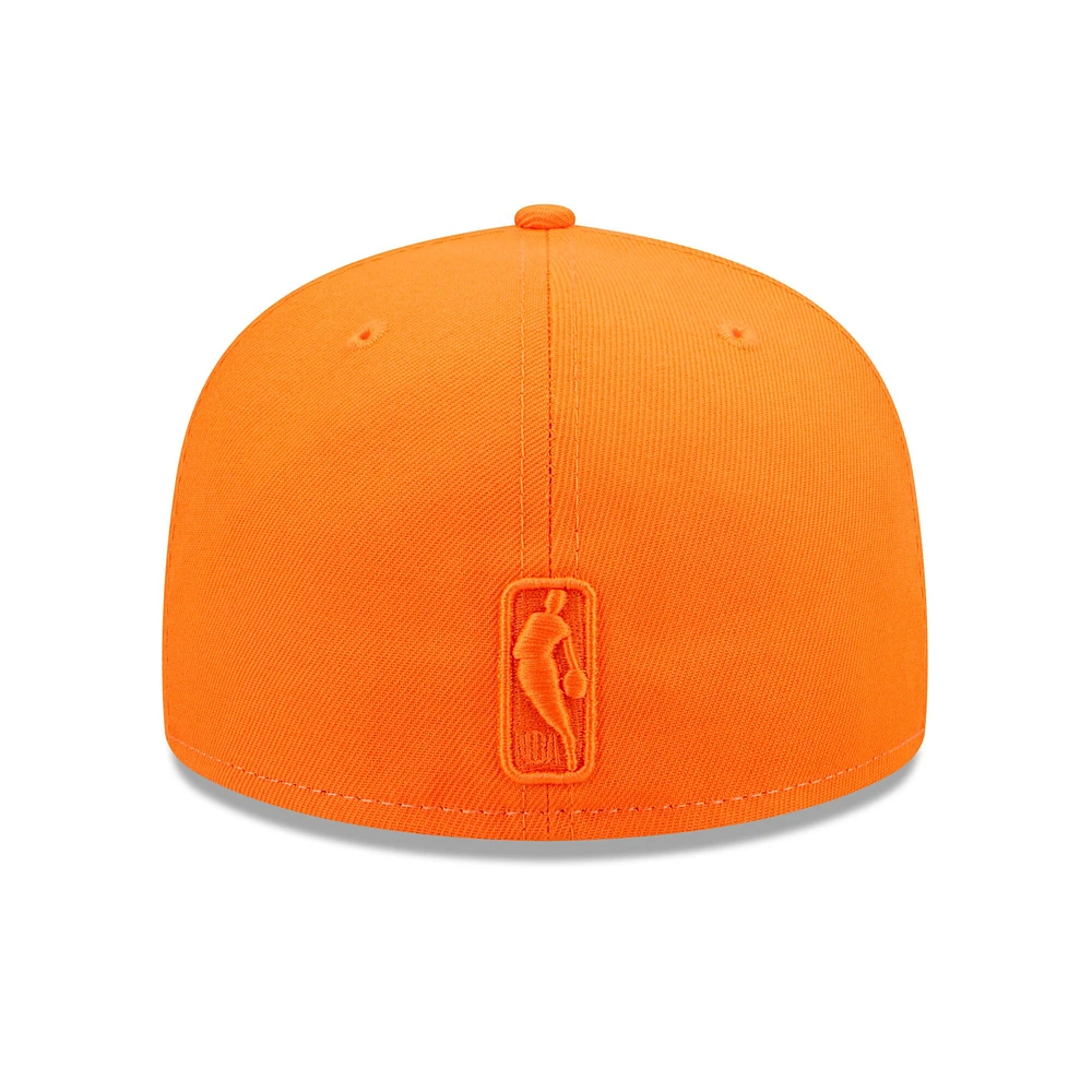 Men's New Era Cream/Orange York Knicks Cork Two-Tone 59FIFTY - Fitted Hat