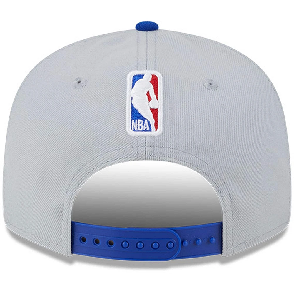 Men's New Era Gray/Blue New York Knicks Tip-Off Two-Tone 9FIFTY Snapback Hat