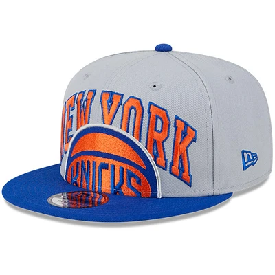 Casquette Snapback 9FIFTY bicolore New Era pour hommes, gris/bleu, New York Knicks Tip-Off
