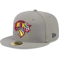 Casquette ajustée New Era Graphite York Knicks Colour Pack 59FIFTY pour homme
