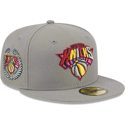 Casquette ajustée New Era Graphite York Knicks Colour Pack 59FIFTY pour homme