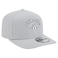 Men's New Era  Gray New York Knicks Colorpack A-Frame Pinch Front 9FIFTY Snapback Hat