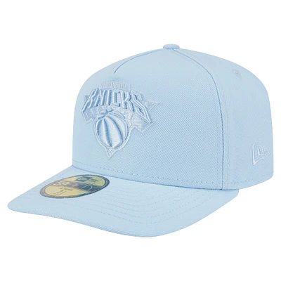 Men's New Era  Light Blue York Knicks Colorpack A-Frame Pinch Front 59FIFTY Fitted Hat
