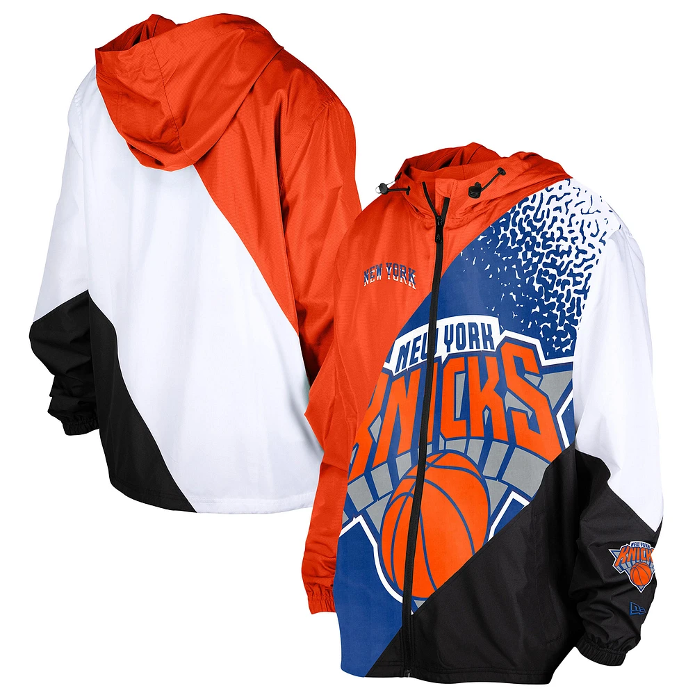 Men's New Era Orange York Knicks 2024/25 City Edition Full-Zip Windbreaker Jacket