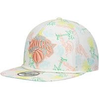 Men's New Era White New York Knicks Palm Trees and Waves Golfer Adjustable Hat