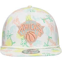Men's New Era White New York Knicks Palm Trees and Waves Golfer Adjustable Hat