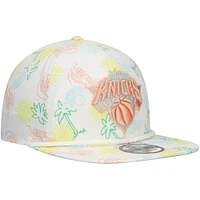 Men's New Era White New York Knicks Palm Trees and Waves Golfer Adjustable Hat