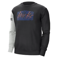 Men's Nike Black/Heather Gray New York Knicks Courtside Versus Force & Flight Pullover Sweatshirt