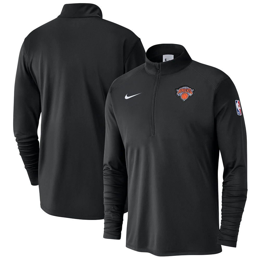 Men's Nike Black New York Knicks 2024/25 Courtside Performance Half-Zip Top