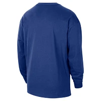 Men's Nike Blue New York Knicks 2024/25 City Edition Courtside Max90 Heavyweight Long Sleeve T-Shirt