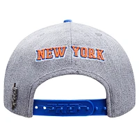 Men's Pro Standard Gray/Blue New York Knicks Classic Logo Two-Tone Snapback Hat
