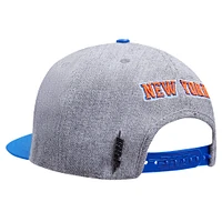 Men's Pro Standard Gray/Blue New York Knicks Classic Logo Two-Tone Snapback Hat