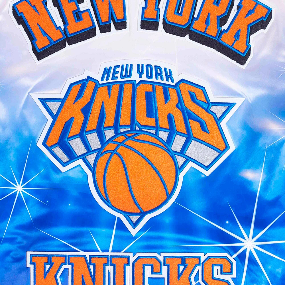 Men's Pro Standard Royal New York Knicks Sublimated Satin Full-Snap Jacket