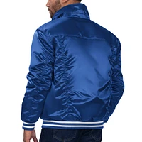 Men's Starter x Levi's Blue New York Knicks Silver Label Trucker Satin Full-Snap Jacket