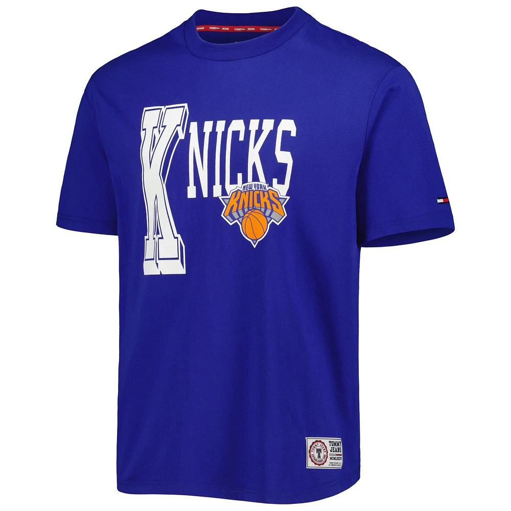 T-shirt Tommy Jeans pour homme des New York Knicks Mel Varsity bleu