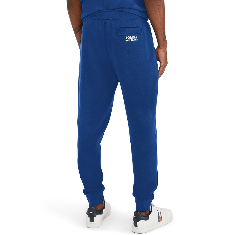 Tommy Jeans Homme Royal New York Knicks Carl Pantalon de Jogging en Molleton Bi-Mélangé